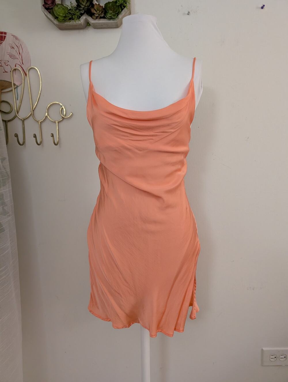 blue life satin slip dress